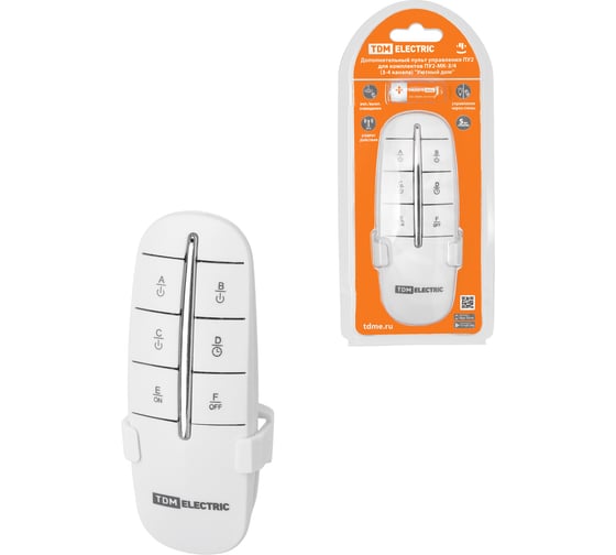 Изображение товара Дополнительный пульт управления TDM ELECTRIC ПУ2 для комплектов ПУ2-МК-3/4 (3-4 канала) "Уютный дом" SQ1508-0109