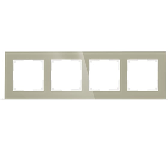 Изображение товара Рамка 4-местная Smartbuy стекло коричневая "Нептун" SBE-05br-Glass-FR-4