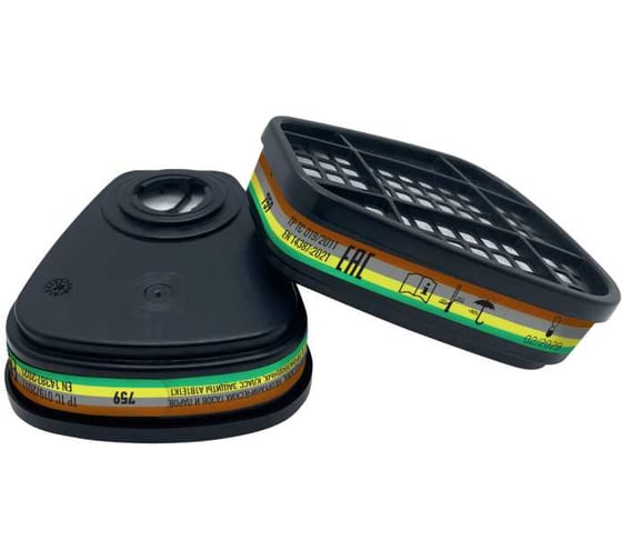 Изображение товара Сменный противогазовый фильтр РУСОКО 759 (А1В1Е1К1) (2шт) 51300