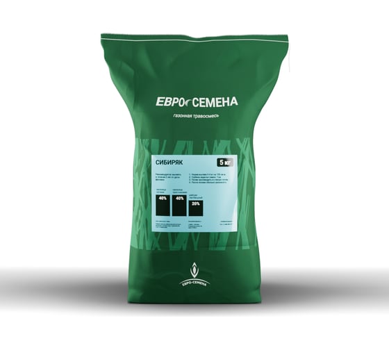 Изображение товара Газонная травосмесь ABSOLUTE GREEN Евро-Семена Сибиряк 5 кг 00000000749