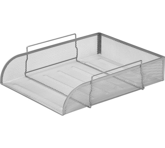 Изображение товара Горизонтальный лоток для бумаг Attache металлическая сетка, высота 83мм, серебристый 383299