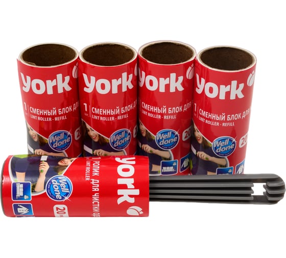 Изображение товара Ролик-щетка YORK +4 сменных блока набор 068020