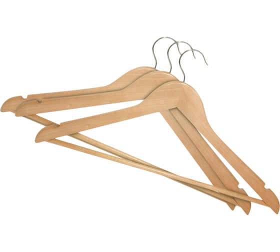 Изображение товара Деревянная вешалка для одежды YORK 3шт. 067510