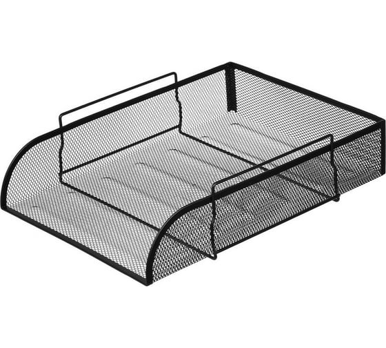 Изображение товара Горизонтальный лоток для бумаг Attache металлическая сетка, высота 83мм, чёрный 688774