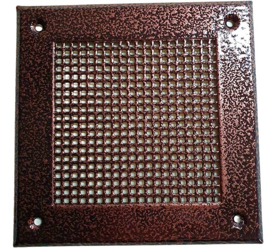 Изображение товара Решетка вентиляционная ООО Вентмаркет 150х150 мм, металлическая на саморезах, квадрат, антик медный VRQ00150S1