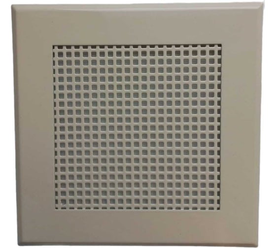 Изображение товара Решетка вентиляционная ООО Вентмаркет 150х150 мм, металлическая на саморезах, квадрат, кремовый VRQ00150S10