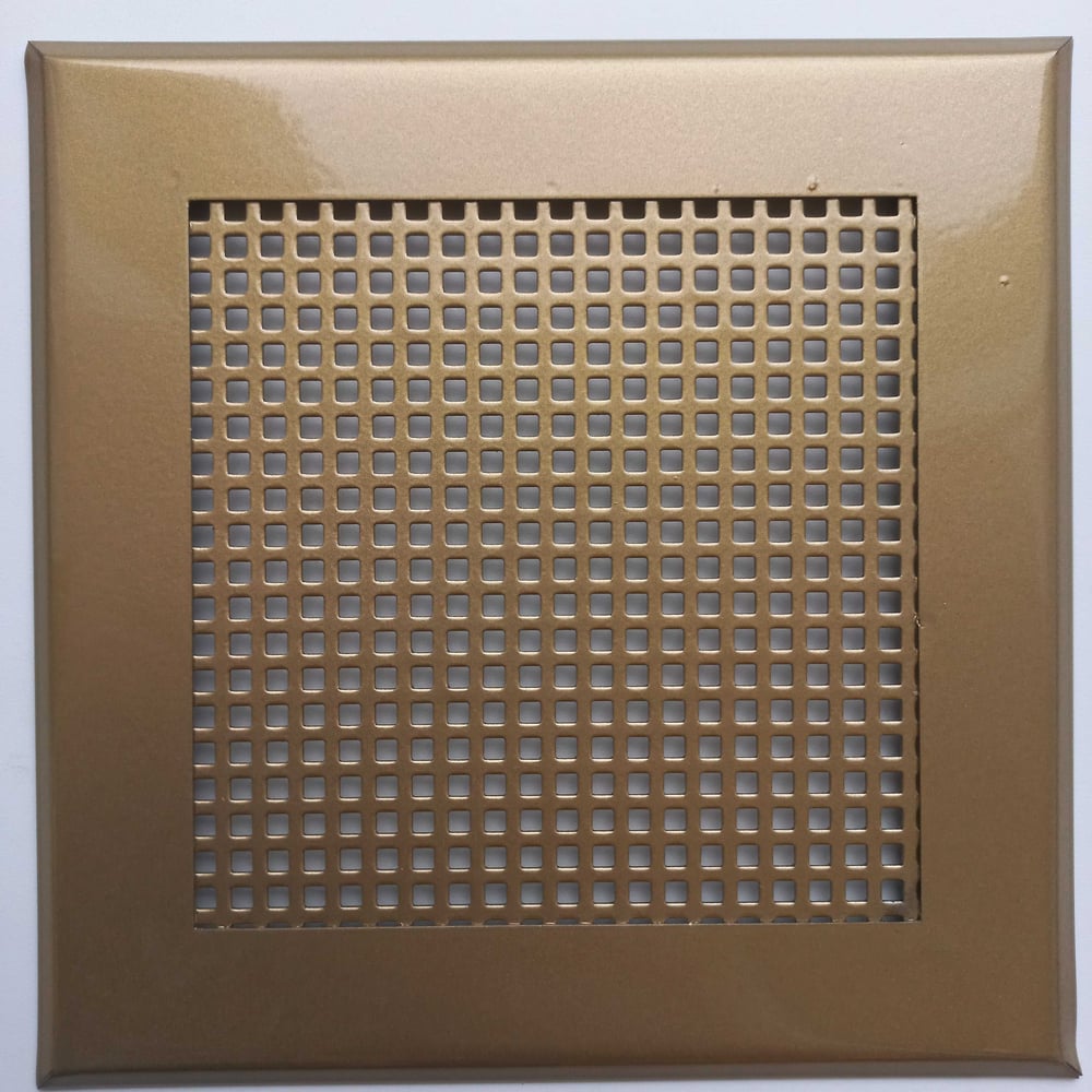 Изображение товара Решетка вентиляционная 150x150 мм металлическая слоновая кость наружная квадратная