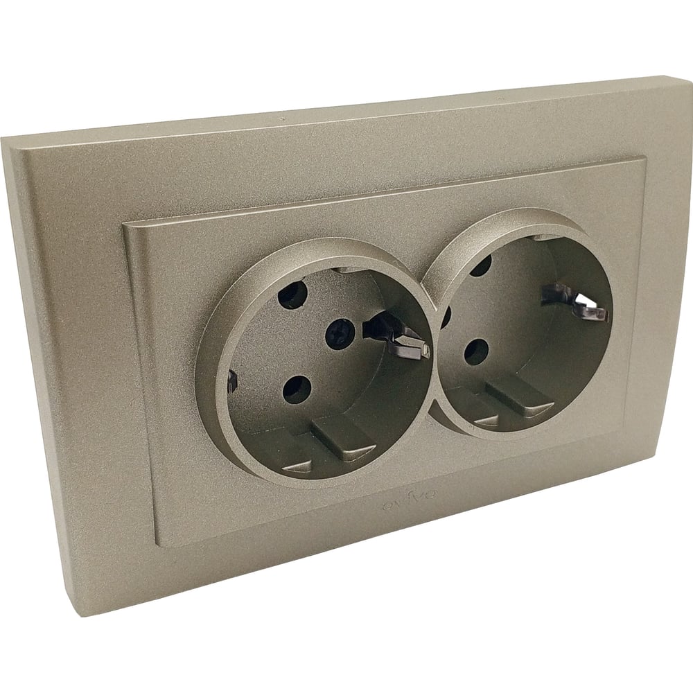 Изображение товара Розетка 2-ая Ovivo MINA антрацит, с заземлением