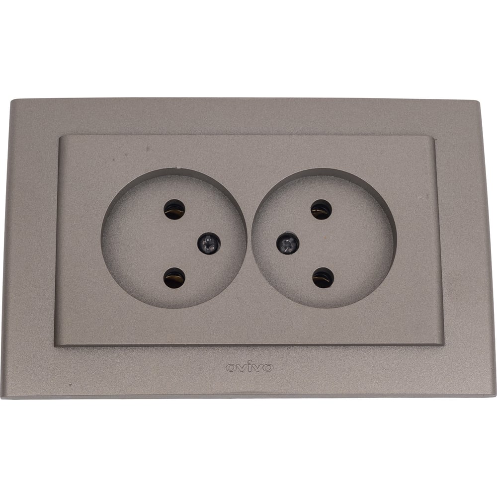 Изображение товара Розетка 2-ая Ovivo MINA антрацит с универсальной установкой 16 А