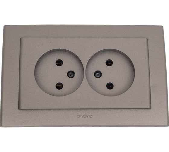 Изображение товара Розетка 2-ая Ovivo б/з MINA, антрацит, 401-130300-908