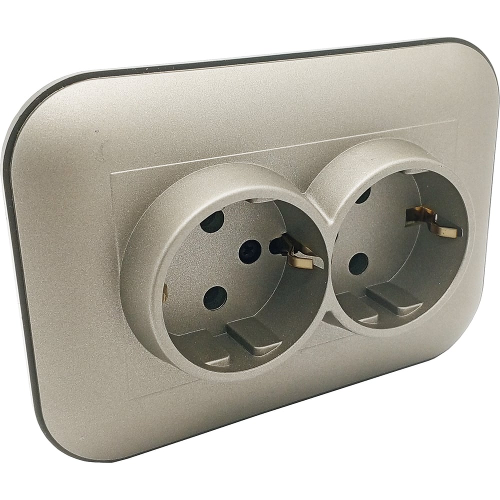 Изображение товара Розетка 2-ая Ovivo с заземлением LOFT антрацит