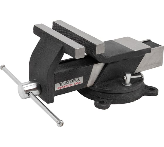 Изображение товара Тиски стальные поворотные с наковальней Rockforce 6"-150 мм RF-6540806(59930)