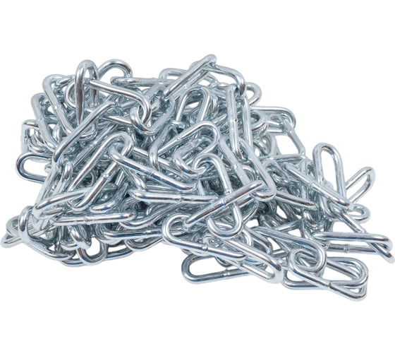 Изображение товара Цепь Стройбат DIN 763, длинное звено, 5 мм, белый цинк, 5 м 261660