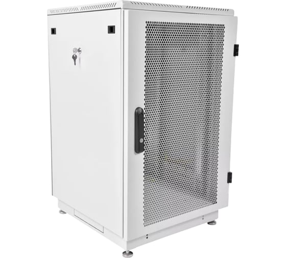 Изображение товара Напольный телекоммуникационный шкаф ЦМО 18U, перфорированная дверь, серый ШТК-М-18.6.6-4ААА