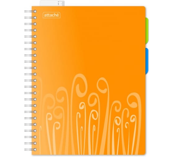 Изображение товара Бизнес-тетрадь Attache FANTASY А4, 140 листов, пластиковая обложка, с разделителями, спираль, оранжевый 309361