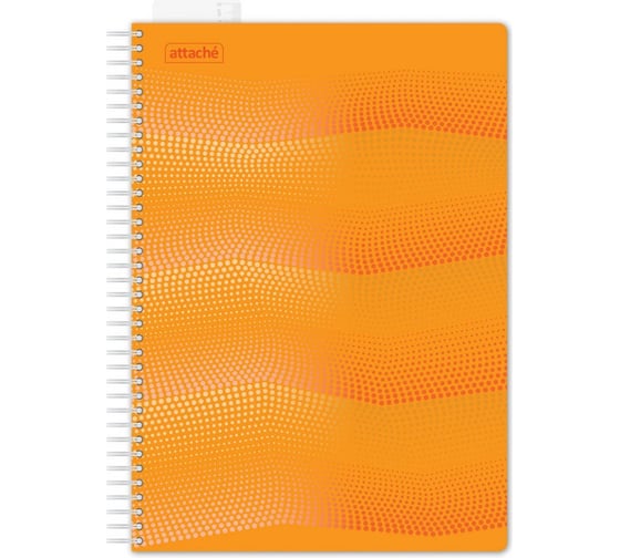 Изображение товара Бизнес-тетрадь Attache WAVES А4, 100 листов, клетка, спираль, пластик, закладка, оранжевый 272858