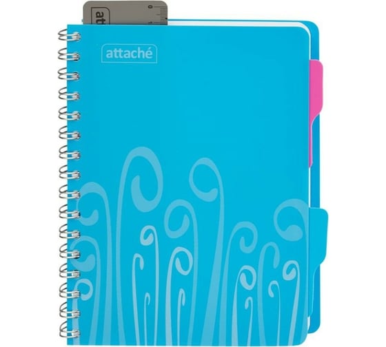 Изображение товара Бизнес-тетрадь Attache FANTASY А5, 140 листов, пластиковая обложка, с разделителями, спираль, голубой 309364