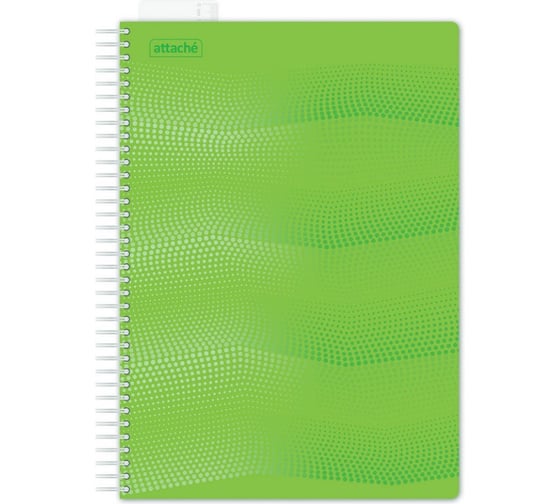 Изображение товара Бизнес-тетрадь Attache WAVES А4, 100 листов, клетка, спираль, пластик, закладка, зеленый 272847