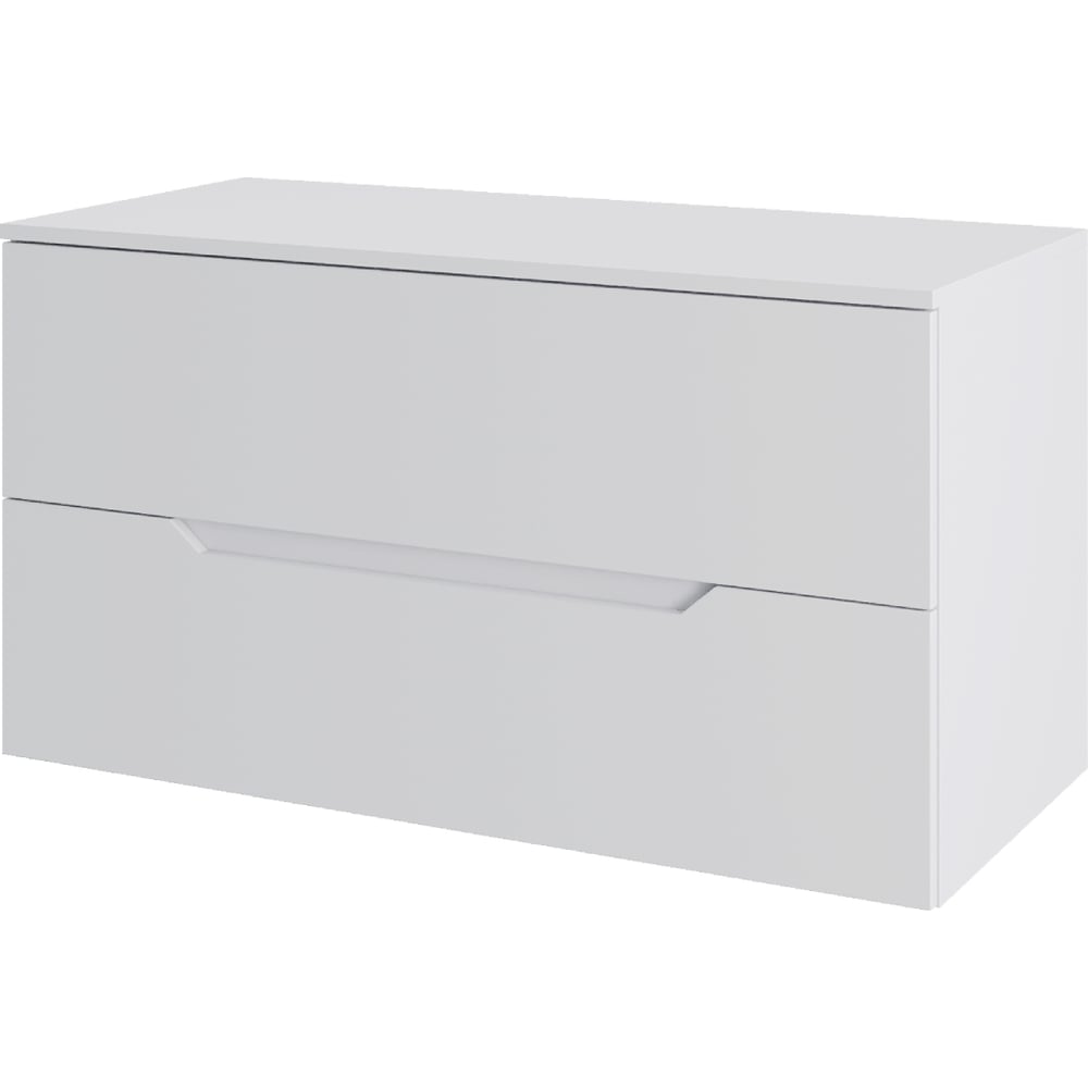 Изображение товара Подвесная тумба ORANGE Line 100 из МДФ с двумя ящиками белый матовый