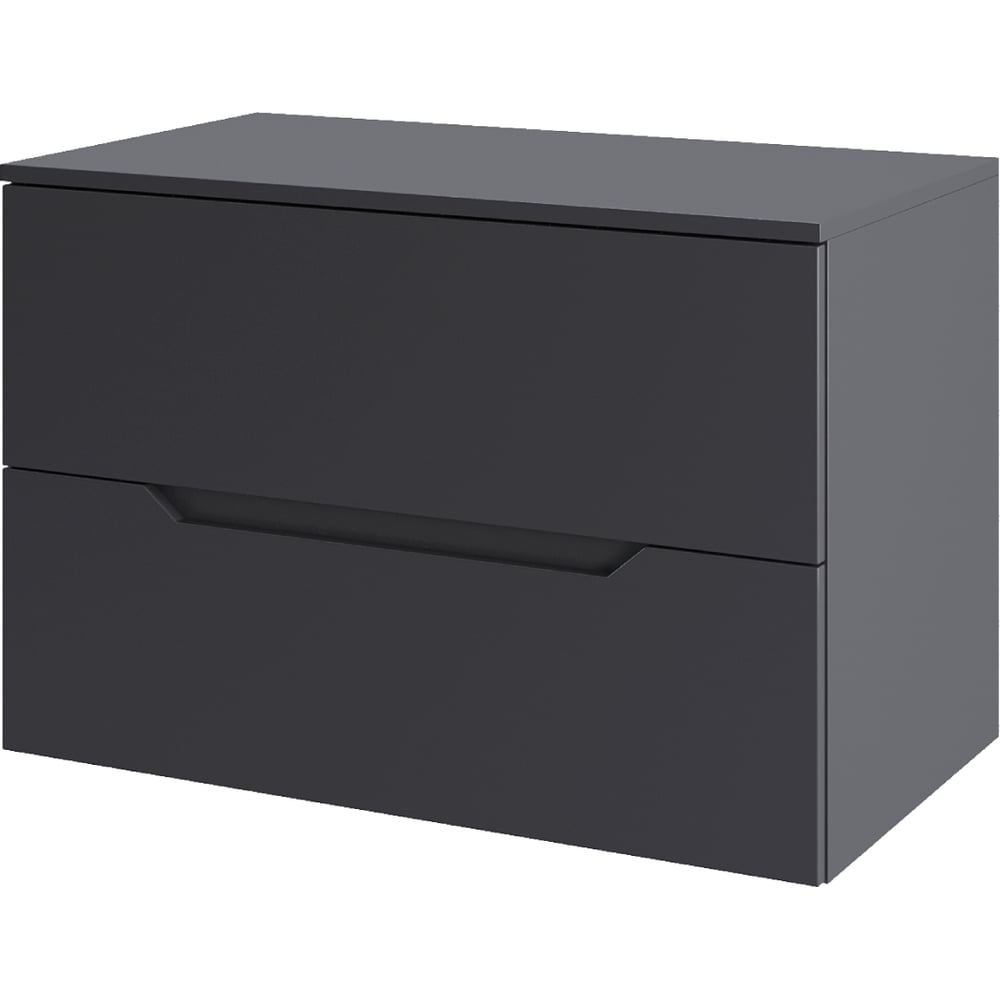 Изображение товара Подвесная тумба ORANGE Line 80 с раковиной, матовый графит, современный стиль