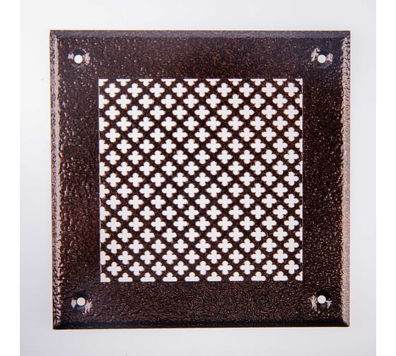 Изображение товара Решетка вентиляционная ООО Вентмаркет 200х200 мм, металлическая на саморезах, цветок, антик медный VRC00222S