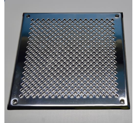 Изображение товара Решетка вентиляционная ООО Вентмаркет 200х200 мм, металлическая на саморезах, цветок, нержавеющая сталь VRC00211S