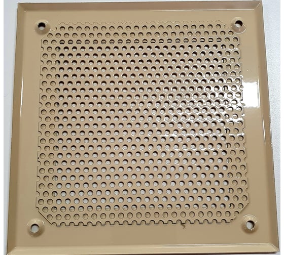 Изображение товара Решетка вентиляционная ООО Вентмаркет 200х200 мм, металлическая на саморезах, кружок, кремовый VRK00216S