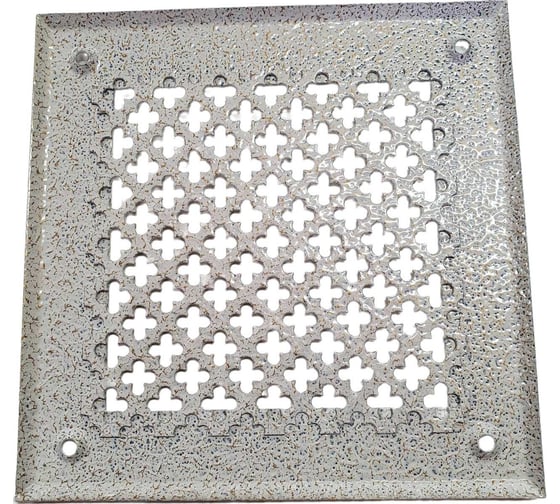 Изображение товара Решетка вентиляционная ООО Вентмаркет 200x200мм металлическая на саморезах, цветок, цвет антик белый VRC00224S