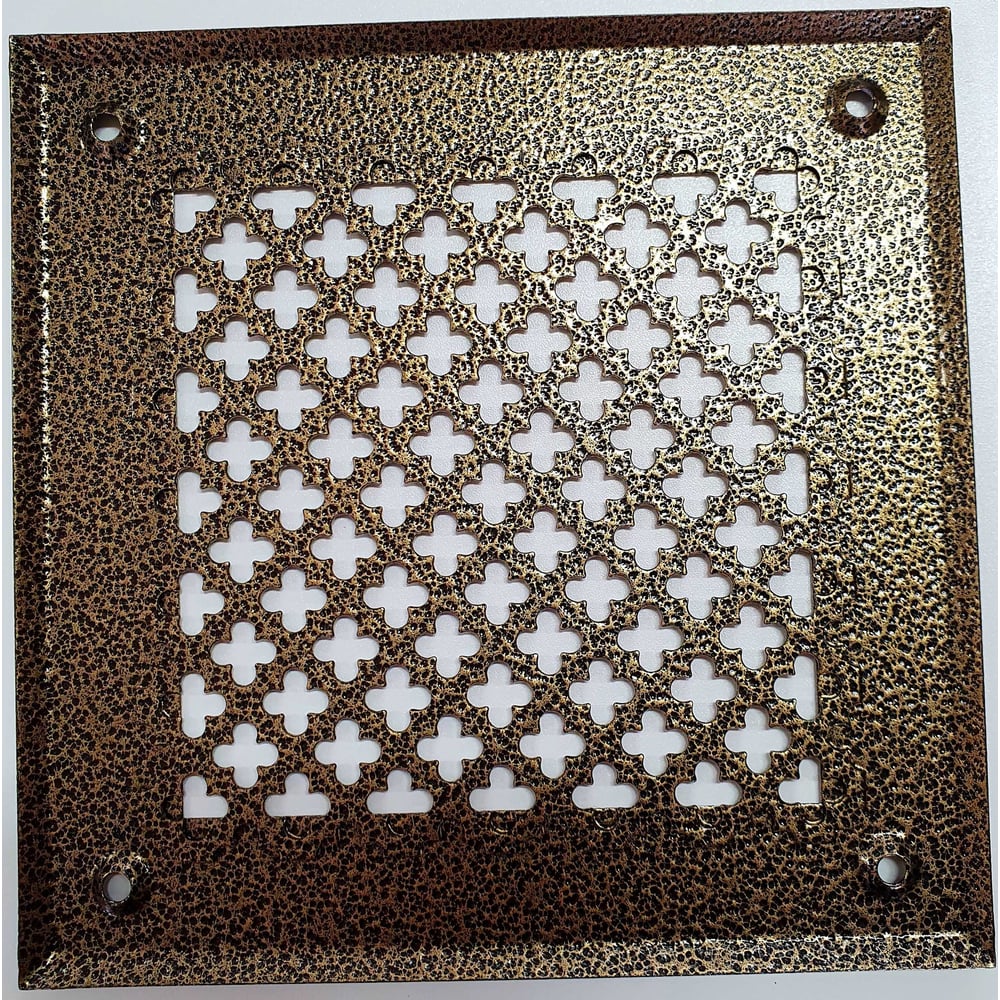 Изображение товара Решетка вентиляционная 200x200 мм металлическая на саморезах бронзовая