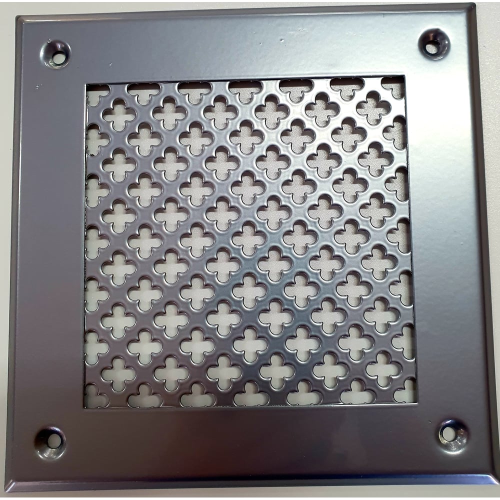 Изображение товара Решетка вентиляционная 200x200 мм металлическая на саморезах хром