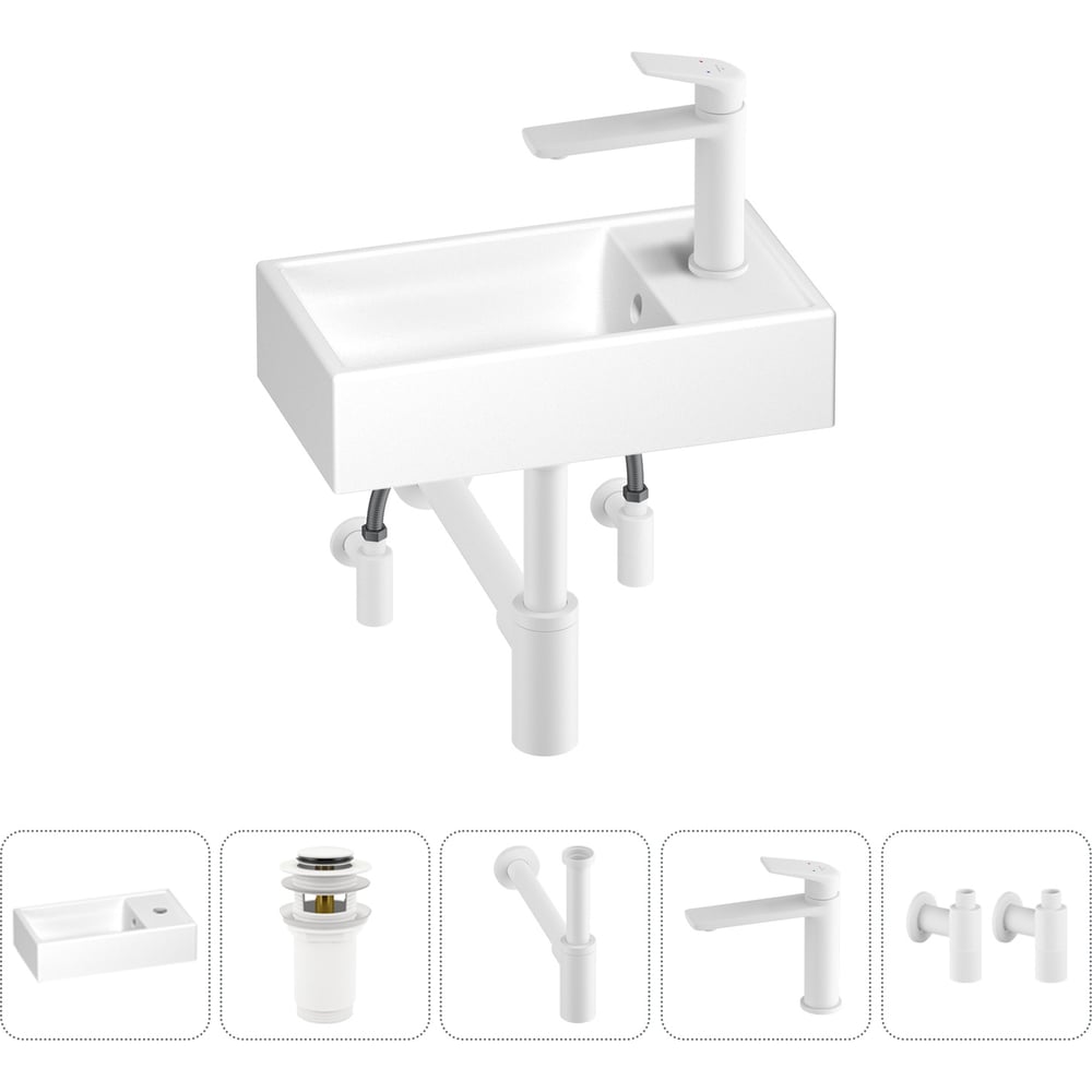 Изображение товара Маленькая раковина для ванной комнаты Wellsee WC Area 5 в 1