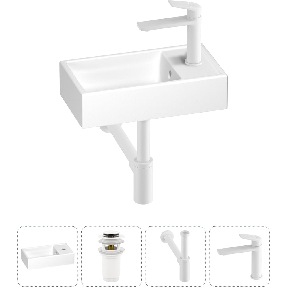 Изображение товара Маленькая раковина для ванной комнаты Wellsee WC Area 4 в 1