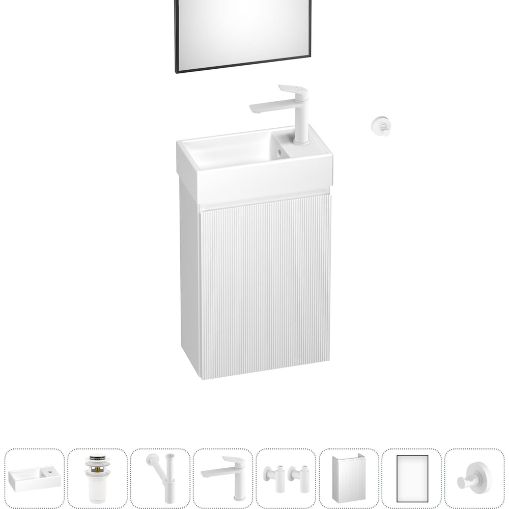 Изображение товара Подвесная мебельная тумба с раковиной Wellsee WC Area современный дизайн