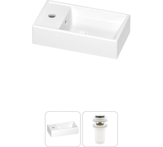 Изображение товара Маленькая раковина для ванной комнаты или туалета Wellsee WC Area в наборе 2 в 1 202010490