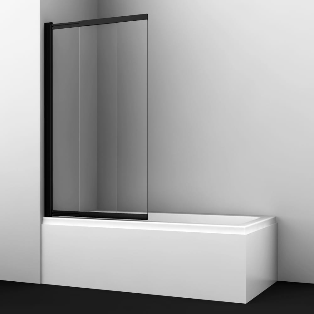 Раздвижная распашная двухстворчатая стеклянная шторка на ванну WasserKraft сковорода onyx d 28 см съёмная ручка стеклянная крышка антипригарное покрытие серый