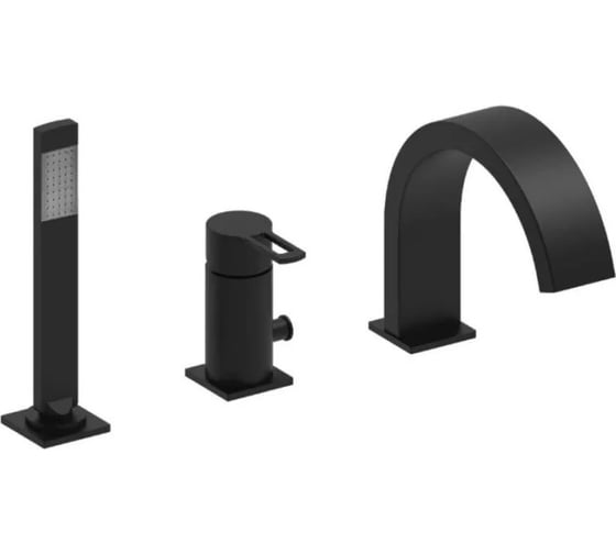 Изображение товара Смеситель на борт ванны Paffoni RIN040LNO RINGO на 3 отверстия, с изливом, черный матовый 00255964