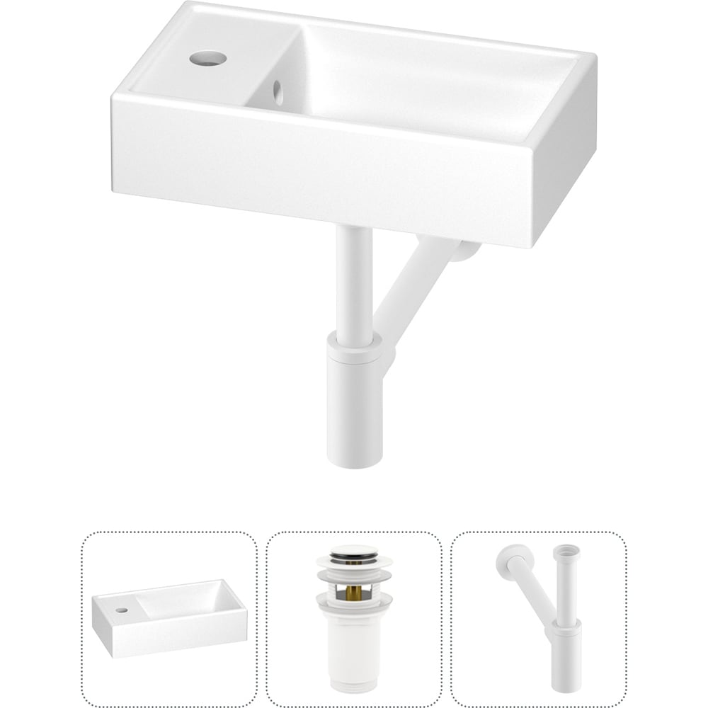 Изображение товара Маленькая санфаянсовая раковина для ванной комнаты или туалета Wellsee WC Area 3 в 1