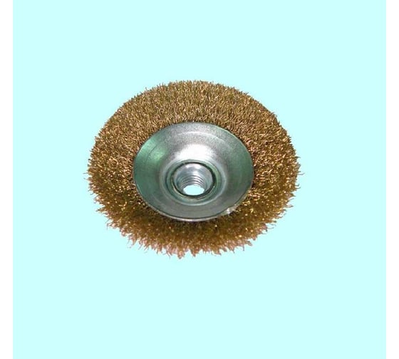 Изображение товара Щетка зачистная латунированная тарельчатая 100 мм, М14 для МШУ 7002 CNIC 24619