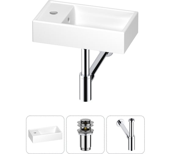 Изображение товара Маленькая раковина для ванной комнаты или туалета Wellsee WC Area в наборе 3 в 1 202010491