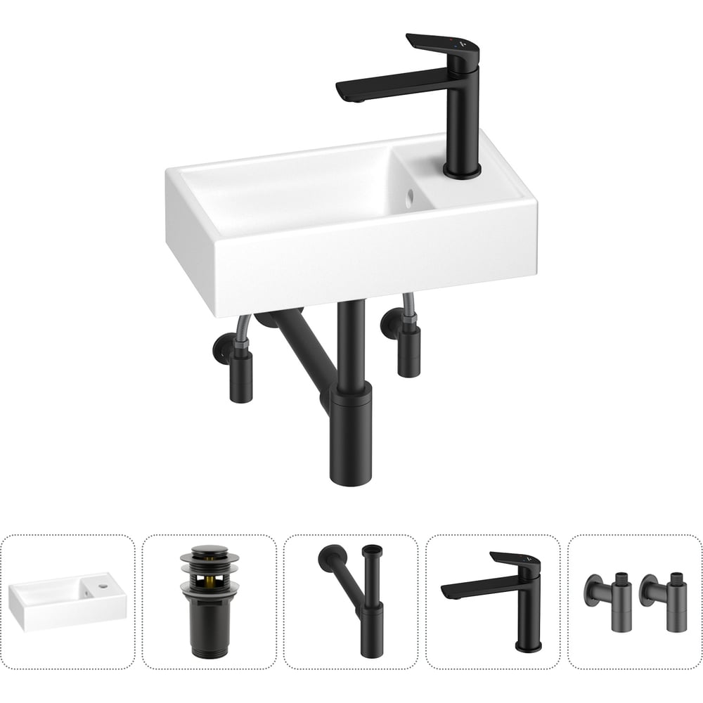 Изображение товара Маленькая раковина для ванной комнаты или туалета Wellsee WC Area 5 в 1