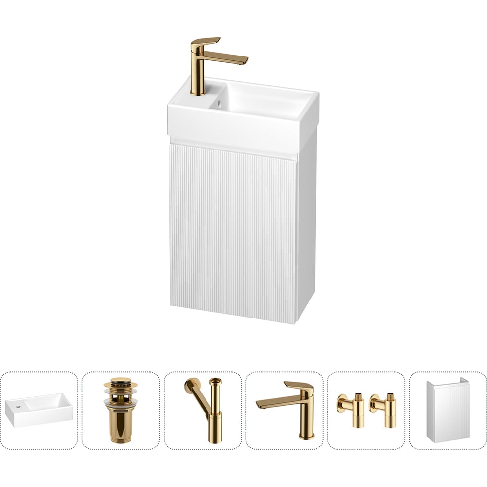 Изображение товара Подвесная мебельная тумба с раковиной WC Area 6 в 1 современный дизайн