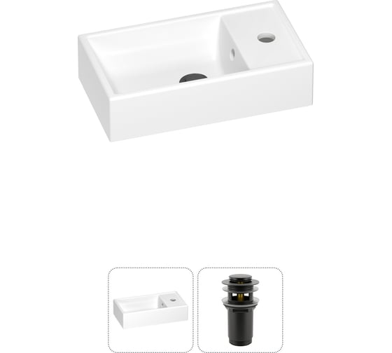 Изображение товара Маленькая раковина для ванной комнаты или туалета Wellsee WC Area в наборе 2 в 1 202010456