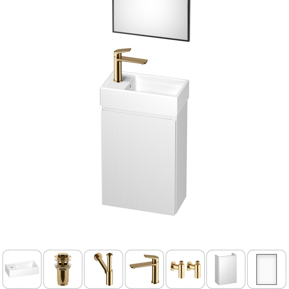 Изображение товара Мебельная тумба с раковиной WC Area для ванной комнаты подвесная современная белая