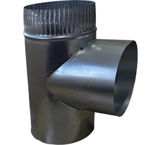 Изображение товара Тройник 100(+)/D100(+)/D100(-) мм, оцинкованная сталь для круглых воздуховодов ООО Вентмаркет T100zig
