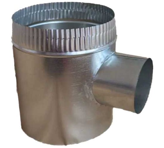 Изображение товара Тройник 160/125/160(+-) мм, оцинкованная сталь для круглых воздуховодов ООО Вентмаркет T160х125х160zig
