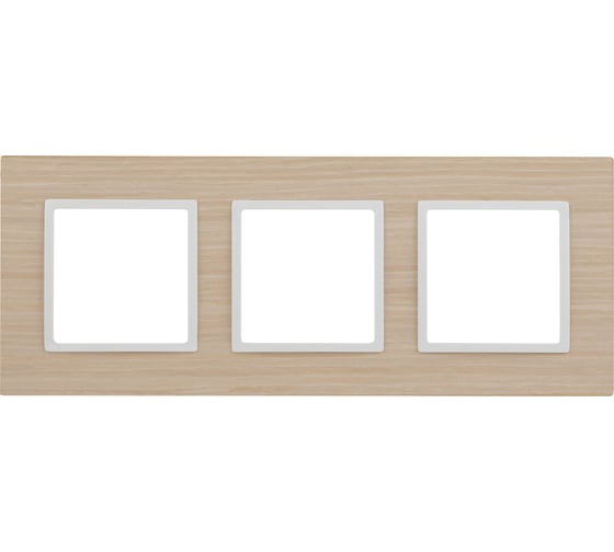 Изображение товара Рамка на 3 поста ЭРА, 14530301, дерево, Elegance, беленый дуб - белый, 5/25/1600 Б0049150