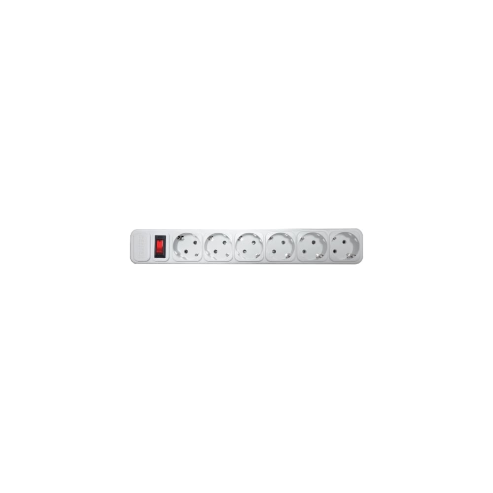 фото Сетевой фильтр centek 6 розеток, 1,8 м, макс до 2200 вт ct-8901-6-1,8 white