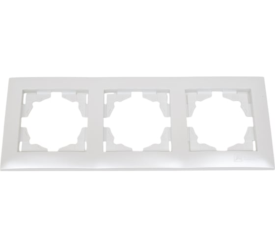 Изображение товара 3-местная рамка EKF Валенсия, жемчуг EWM-G-303-50