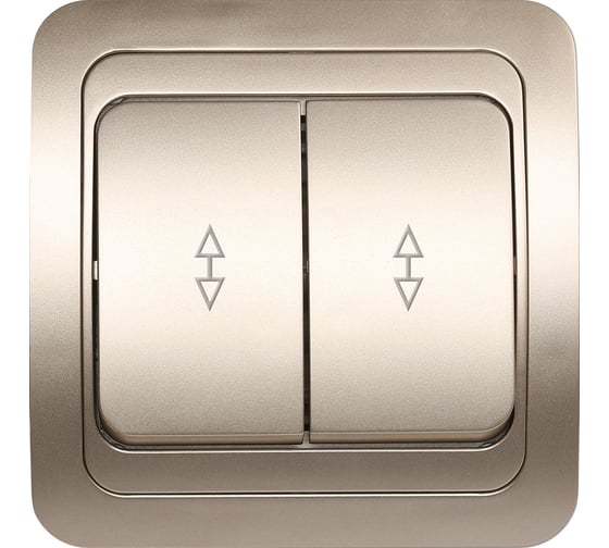 Изображение товара Выключатель проходной 2-клавишный Smartbuy 10А, шампань, "Марс" SBE-02c-10-SW22-0