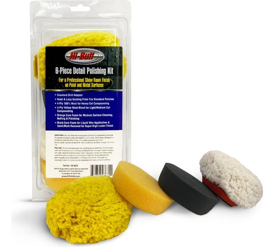 Изображение товара Набор кругов для полировки кузова HI BUFF MINI PAD POLISHING 6 шт HI-TECH INDUSTRIES HB 3672